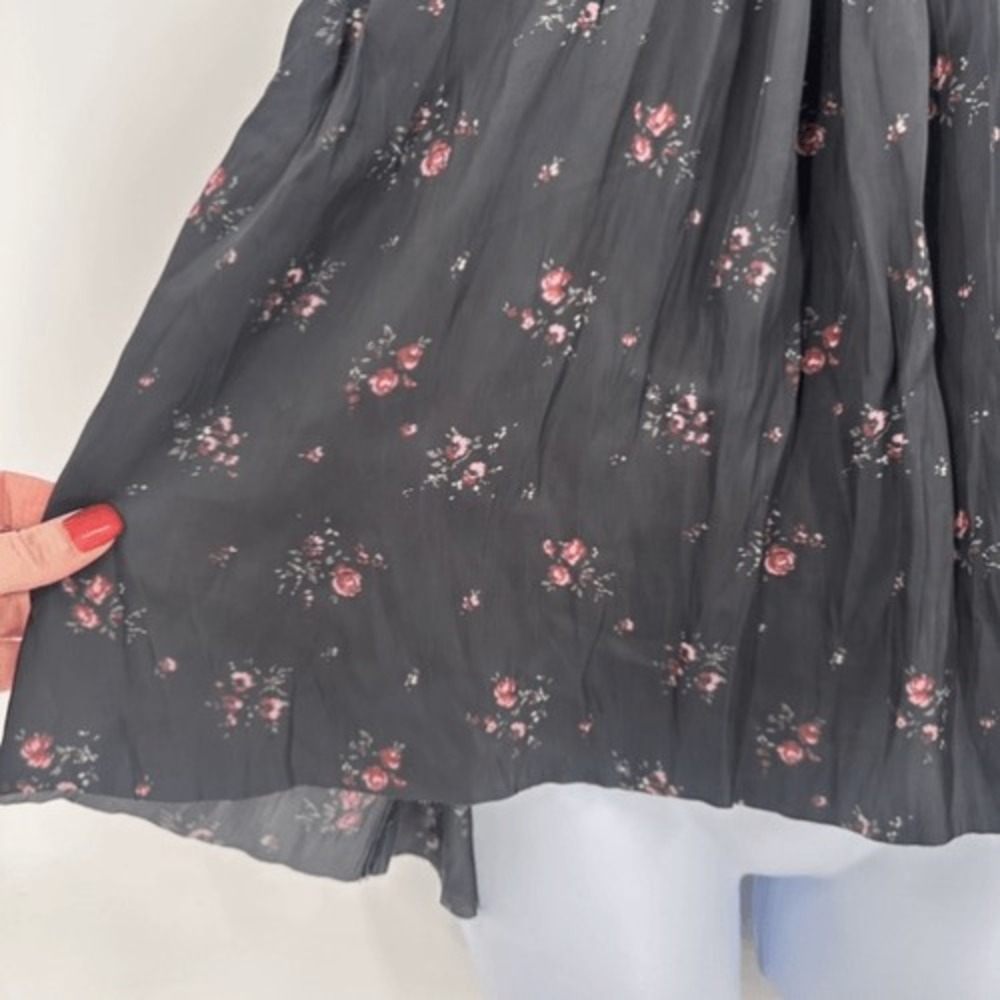 Ulla Johnson Margot Blouse Womens 2 Black Floral Smocked Halter Boho Cottagecore - Picture 9 of 12
